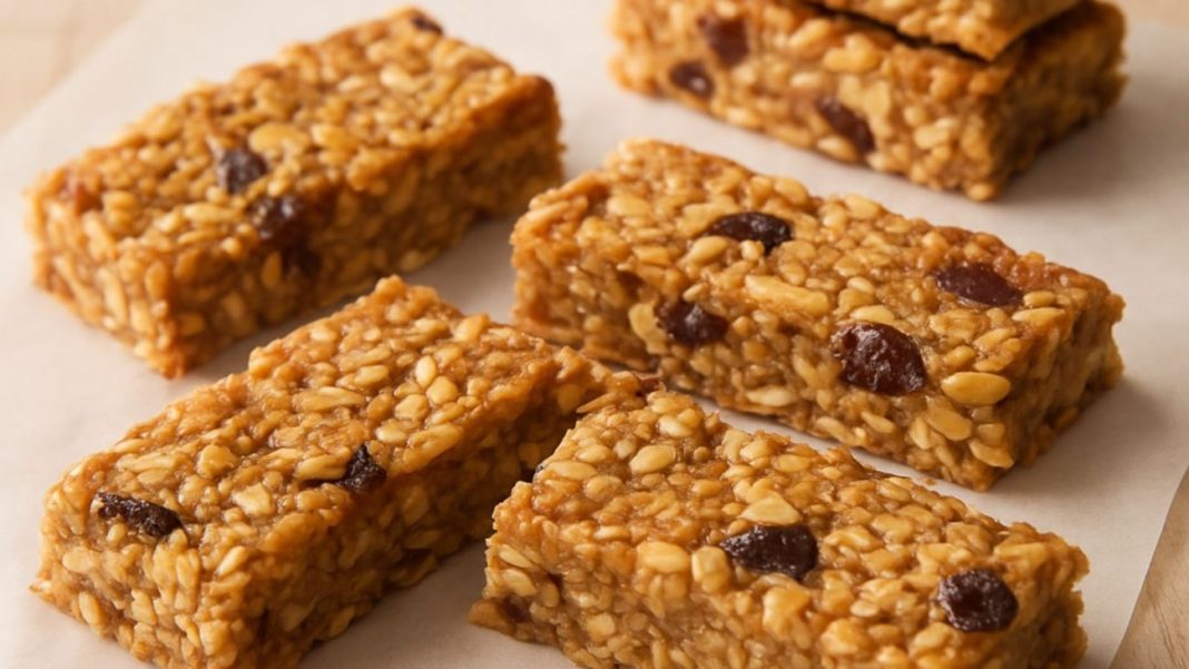 Barrinhas de cereal caseiras.